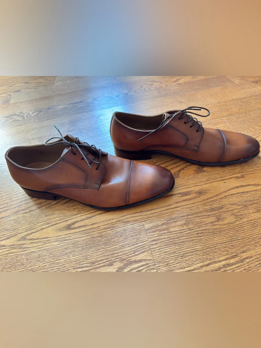 ALDO Men’s Brown Leather Cap Toe Derby Dress Shoes Size 13